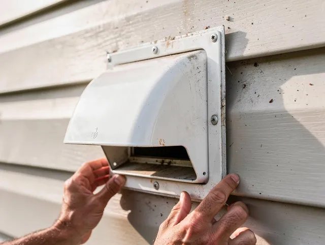 Colorado Springs Dryer Vent Cleaning technician delivering thorough residential dryer vent cleaning service in Colorado Springs